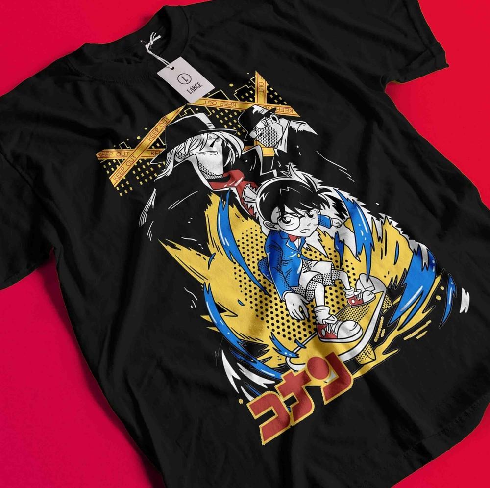 

Detective Conan T-Shirt Detective Conan Shirt Heiji Tee Vermouth Gin Ran Kid Cat BB801 XL