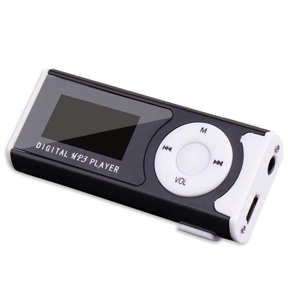 

з РК-екраном USB MP3 Музичні плеєри Металевий затискач Студентський Walkman Портативний Міні MP3-плеєр Спорт чорний