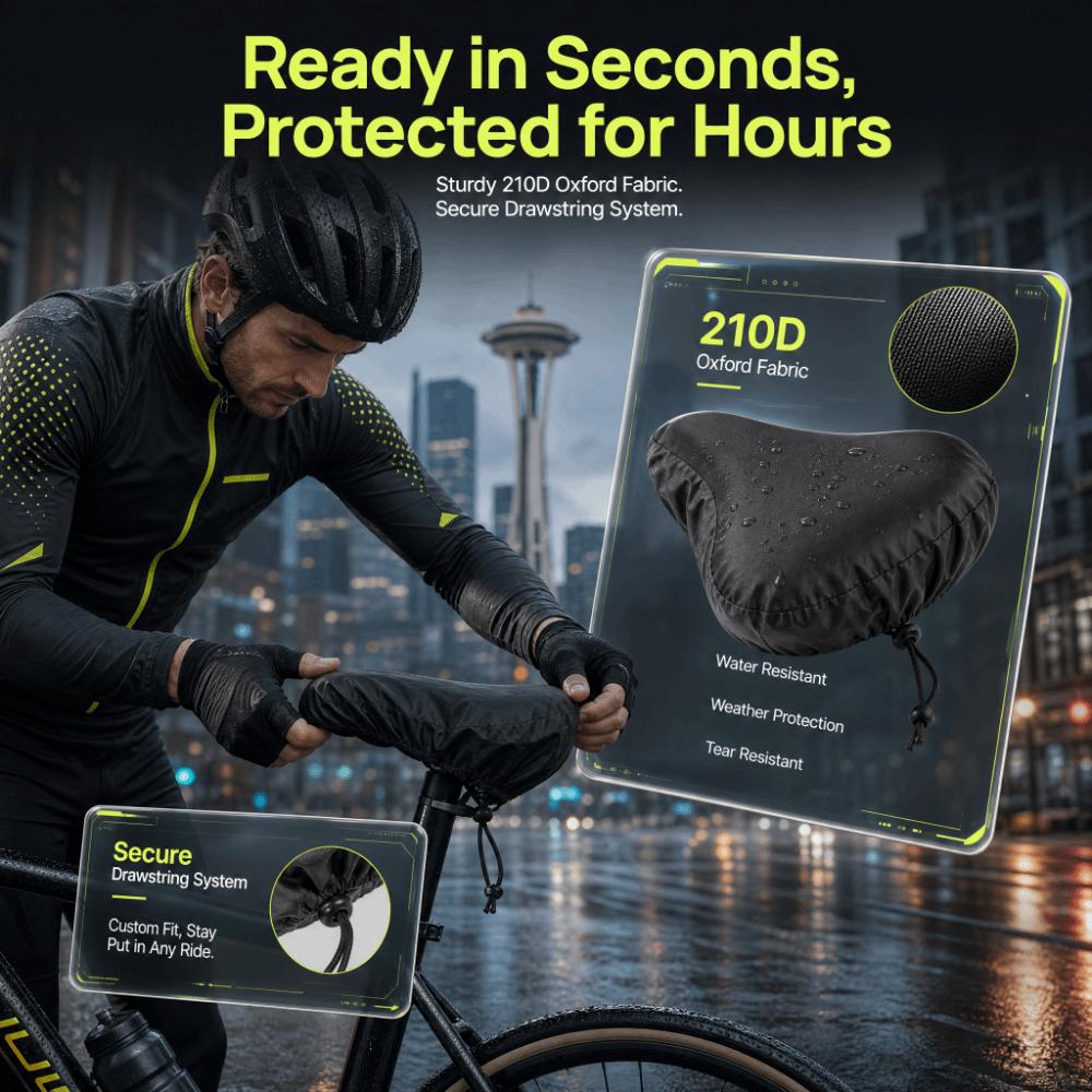 4PCS Washable Bicycle Saddle Cover with Drawstring Cycling Seat Cushion Cover  Bike Seat Protection