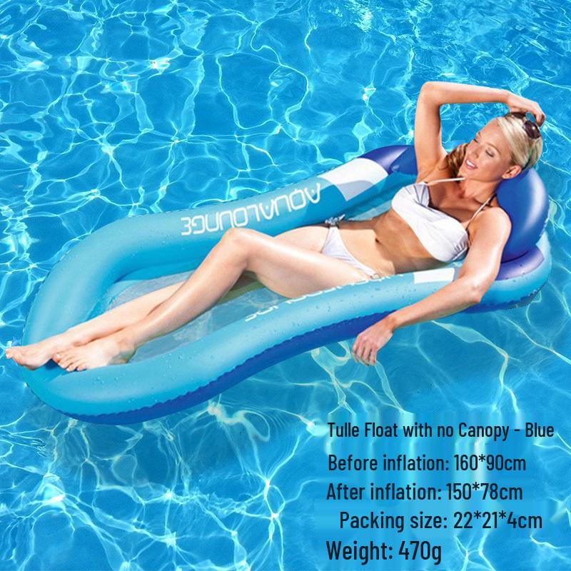 Foldable Striped Inflatable Pool Float Hammock Recliner