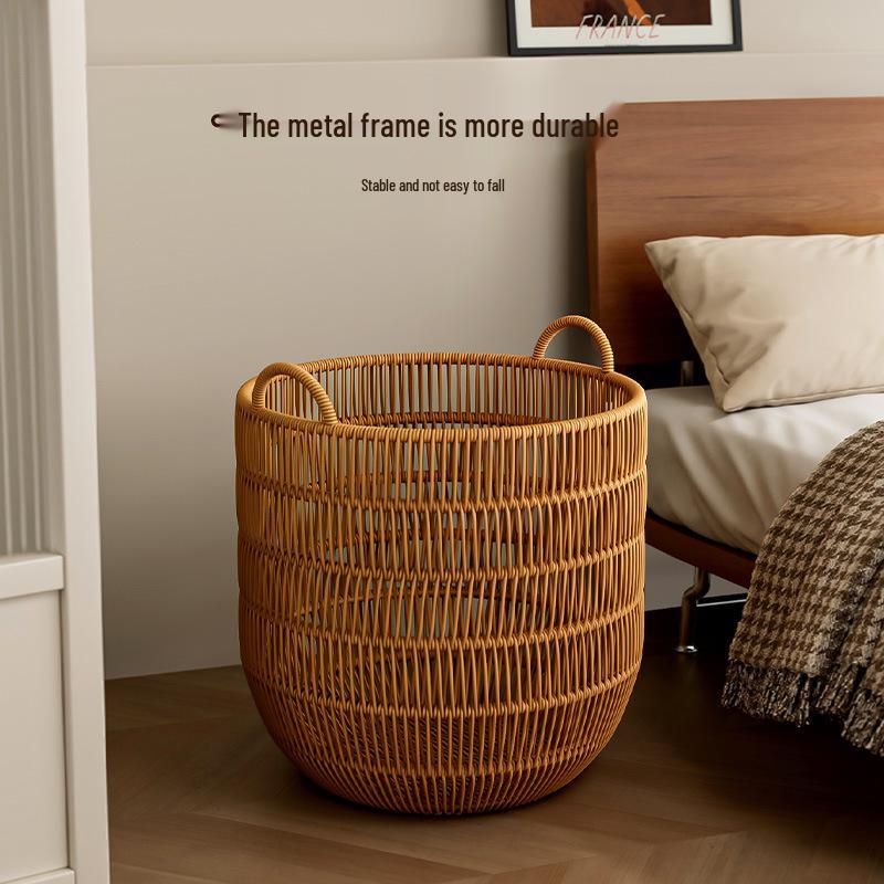 Waterproof Imitation Rattan Laundry Hamper - Large Capacity for Bathroom or Bedroom