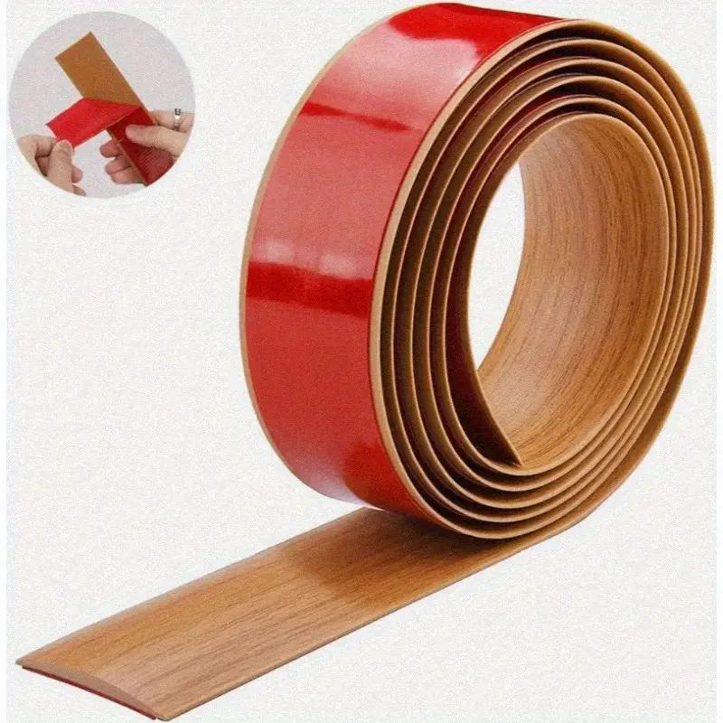 1PC 2m/78.74inch Self-adhesive Wood-like Floor Transition Strip Edge Sealing Strip Floor Joint Strip Pvc Wear-resistant