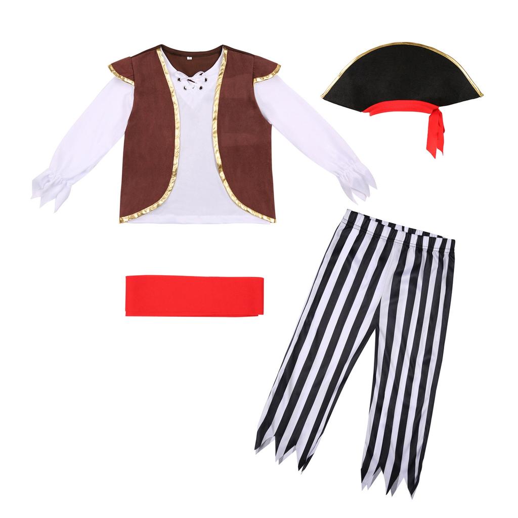 Halloween Pirate Costume Set for Party Performances
