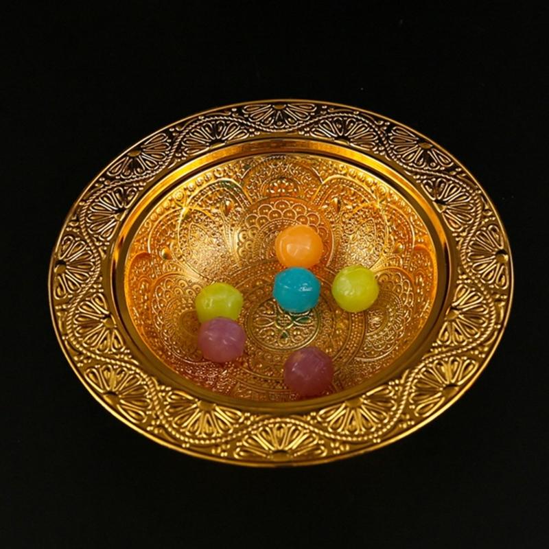 Premium Arabic Style Metal Fruit Tray Durable Alloy Construction Decorative Middle Eastern Bowl For Entertaining Guests