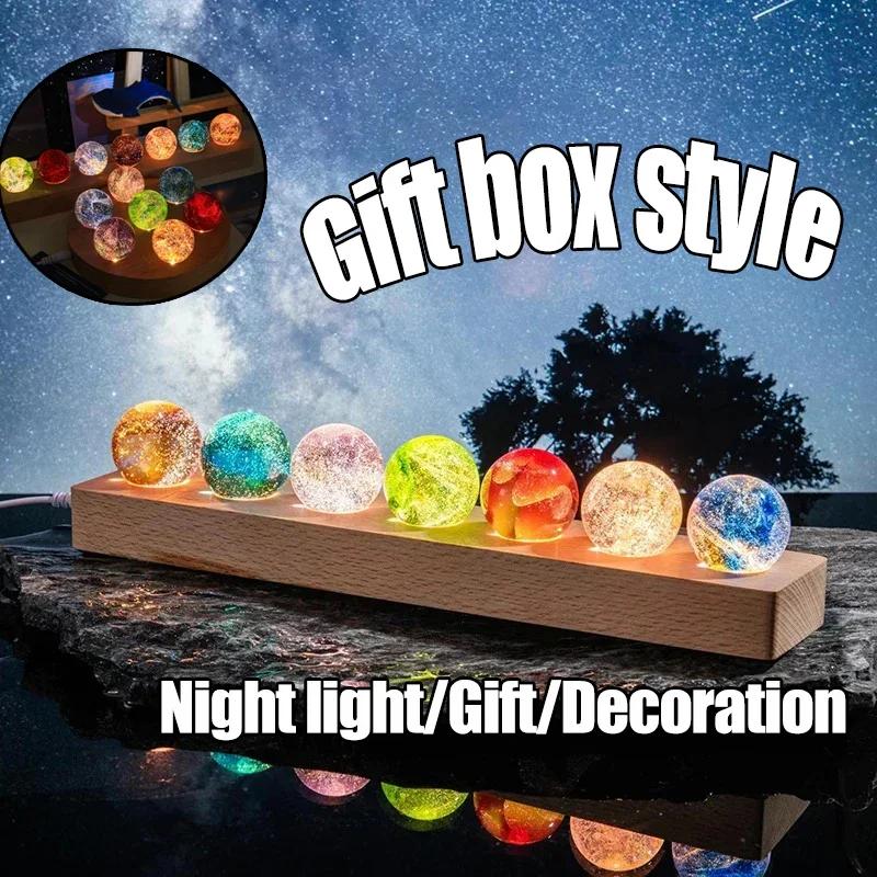 Fantasy Colorful Glass Star Ball Luminous Planet Astronomy Planets Ball Fantastic Style Home Decoration Cosmic Model Xmas Gift