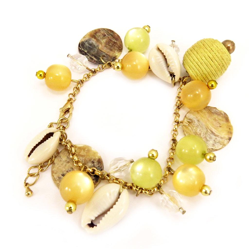 Les Trésors De Lily [D7757] - 'Salsa' Green Yellow Designer Bracelet