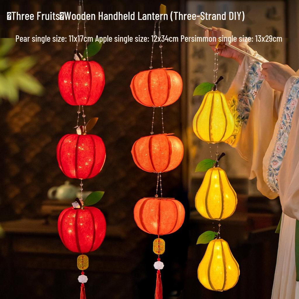 Mid-Autumn Festival 2025 Children's DIY Handcrafted Ancient-Style Illuminated Fruit Lantern Kit