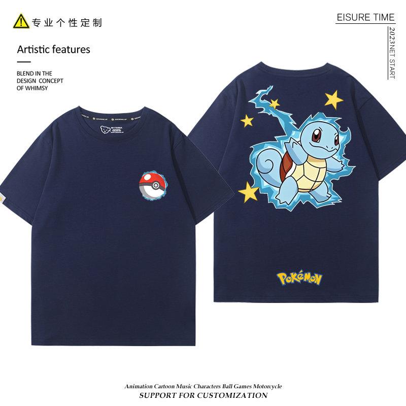 

2026 Pokémon Collaboration Tshirt Shortsleeved Boys Pikachu Dudu Mew Pure Cotton Clothing Loosefitting 4XL