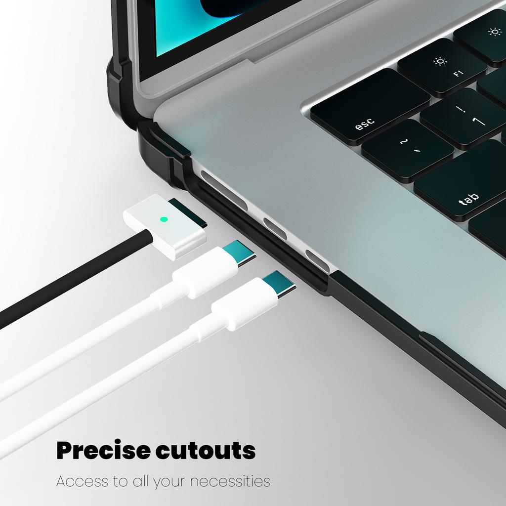 For Macbook Air 15 inch (2025)/(2024) A3114 M3/(2023) M2 A2941 PC+TPU Laptop Case Heat Dissipation Kickstand Non-Slip Notebook Cover
