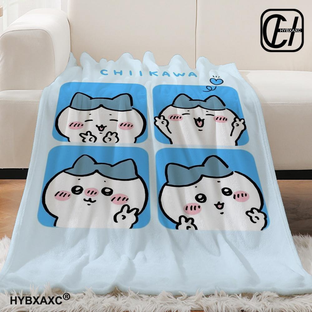 Kawaii Chiikawa Cartoon Soft Blanket, Used for Sofa, Bedroom, Travel, Camping, Livingroom, Office, Couch,Chair,Home,girl's Gift