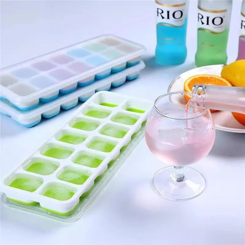 14 Grid Ice Cube Tray Silicone Mold Square Ice Cube Tray Mold Ice Cube Maker Non-toxic Durable Bar Pub Wine Ice Blocks Maker.