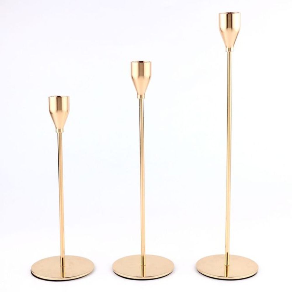 Exquisite Metal Luxury For Wedding Table Candlestick Candle Stand Tabletop Ornament Home Decor