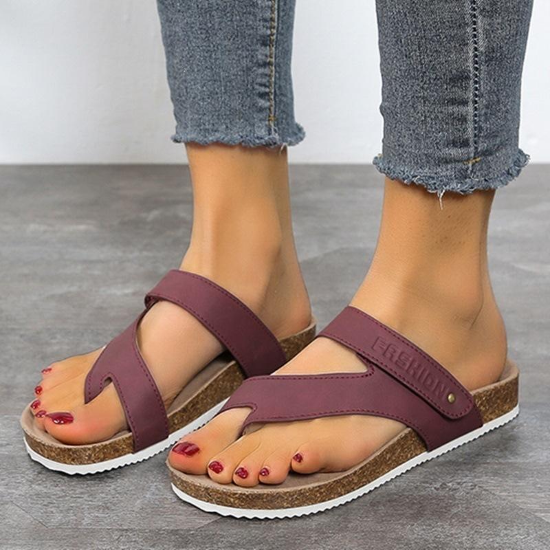 Large-size Casual Slip-on Sandals, New Style, Flat-bottomed Women s Shoes 35