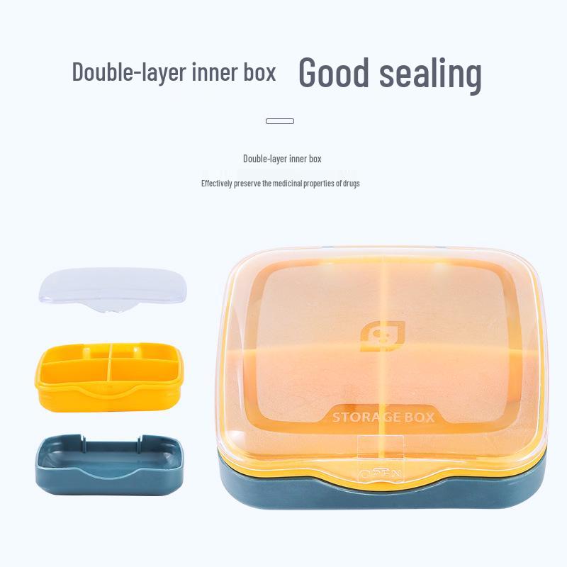 Portable Pill Box: Large Capacity, Sealed, Mini Dispenser with Cutter for Weekly Tablets