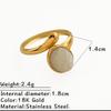 European-American Retro French Natural Stone Stainless Steel Ring Set