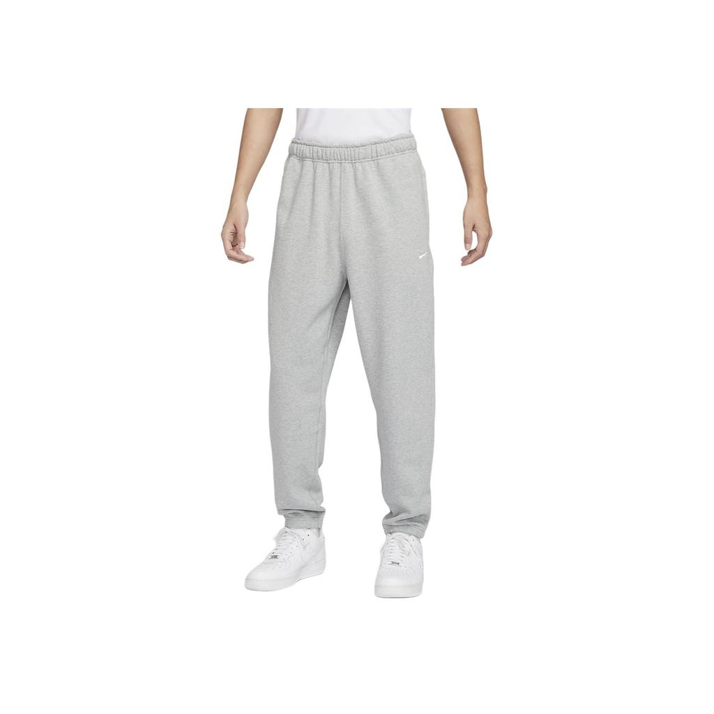 Nike Solo Swoosh Elastic Cuff Sports Casual Pants Men Bottoms Dark-Gray White DX0816-063