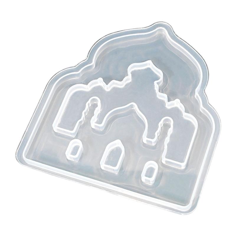 House Moon Shape Silicone Molds for Candle Holder Gypsum Decoration Silicones Tealight Holder Molds Epoxy Resin Molds