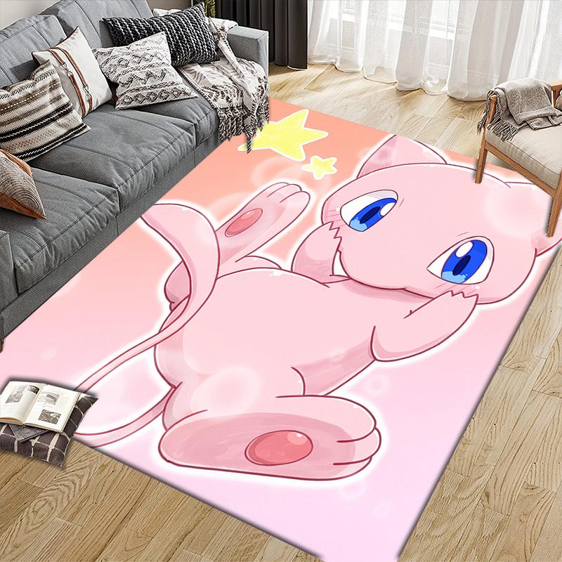 mew2 Square Area Rug, Non-Slip Floor Mat for Living Room, Perfect Gift for Mewtwo Fans.chl