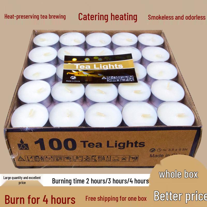 Buddha Offering Smokeless Aromatherapy Candles - 100pcs for Home, Birthday, Romantic Events, Tea Heating & Everlasting Lamps.