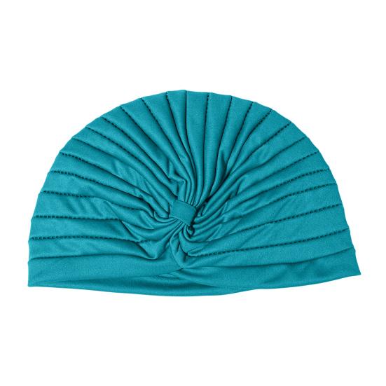 Yoga Hat with Satin Lining Hair Protection Frizz Control Soft Breathable Turban Nightcap High-Elastic Pleated Fabric Turban Hat M