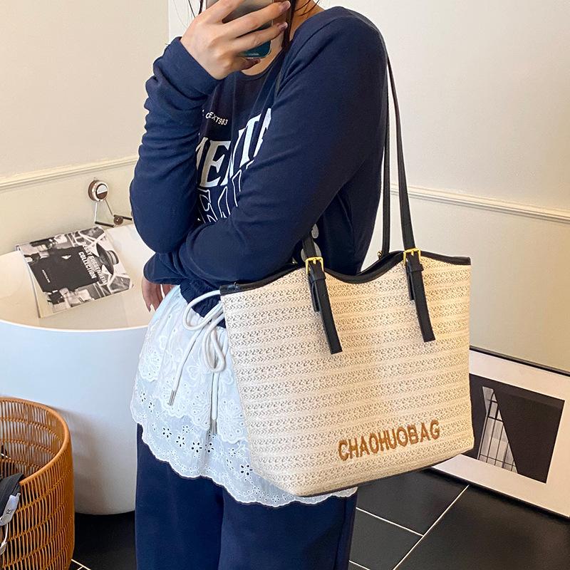 Bags Women's New Straw Bags Niche Woven Bags 2025 Women's Bags Beach Handbags Large Bags Large Capacity Tote Bags
