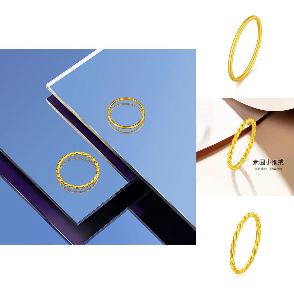 Modern Vietnamese Sand Gold Twisted Ring Delicate Simple Dome Band Trendy Couple Jewelry