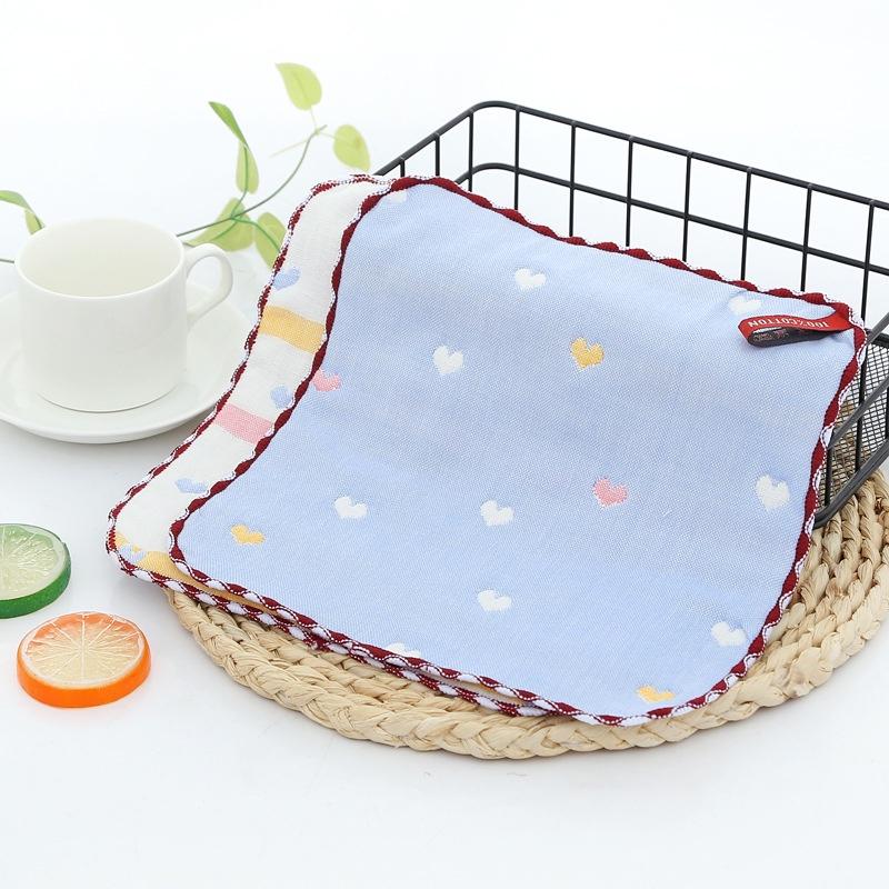 25 x 25 cm, quadratisches Handtuch aus reiner Baumwolle, 6-lagiges kleines Handtuch, Kindergarten-Wischtuch, Gaze-Taschentuch, kleines quadratisches Handtuch aus Baumwolle, Speicheltuch