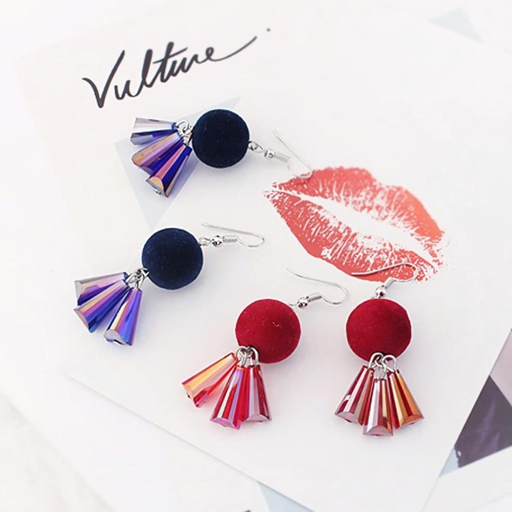 Earrings, Chain, Color Point, Lovely Cubic Tassel