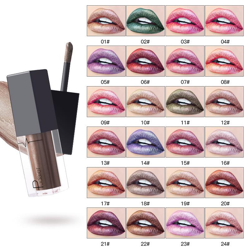 Perlglanz-Lippenstift, lang anhaltender, hochpigmentierter Lipgloss, matter, flüssiger Lipgloss, Antihaft-Becher, roter, leicht zu färbender Lippenstift für das tägliche Make-up von Frauen