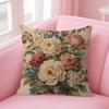 Vintage Floral Art Flower Pillowcase Toon Gift Cushion Cover Bedroom Home Sofa Chair Seat Decor Pillow Case