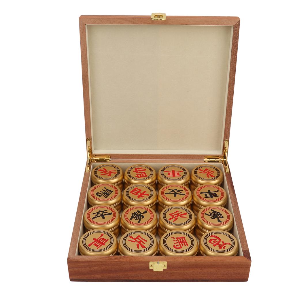 Aluminum Alloy Xiangqi Chinese Chess Set Portable Chinese Chess Set with Folding Board