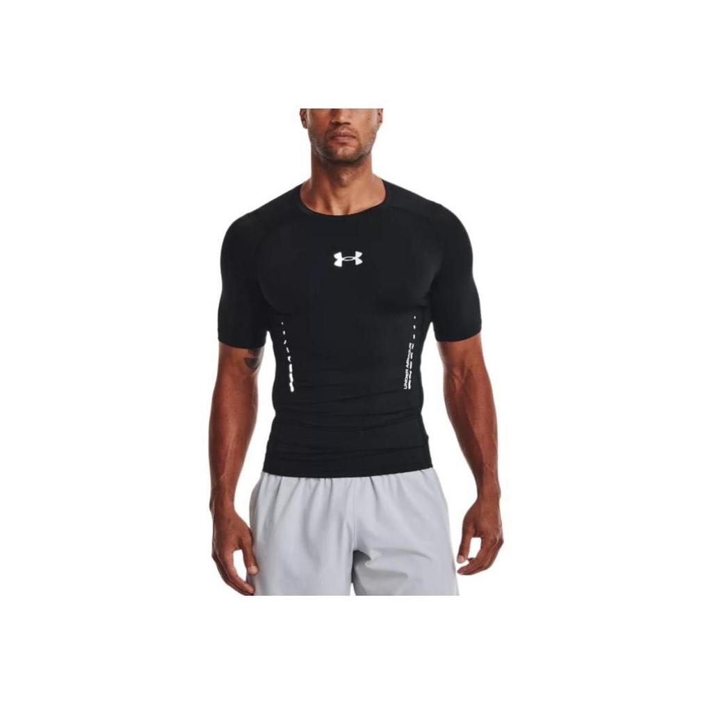 Under Armour Solid Logo Print Compression T-Shirt Men Black 1370657-001
