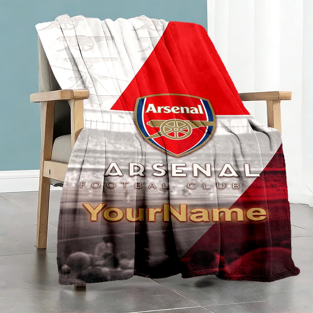 Arsenal Personalized Name Blanket Cozy Personalized Blanket Soft & Cozy for Livingroom Couch Office Chair Bed Ideal for All Seasons