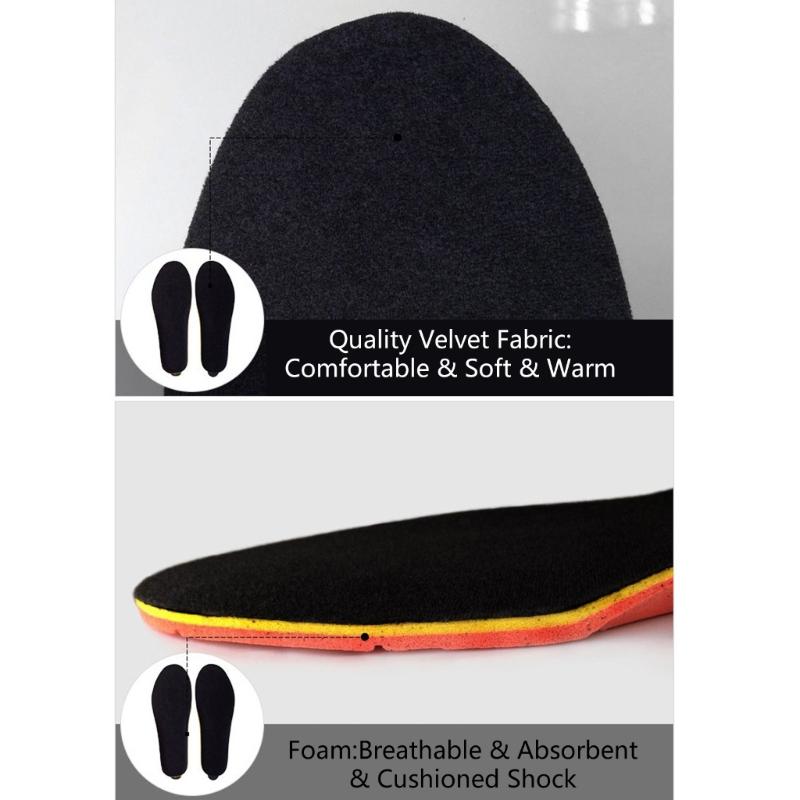 Winter Electric Heated Shoe Pads with Remote Control Rechargeable Foot Warmer Wireless Heated Insoles 3 Heat Settings