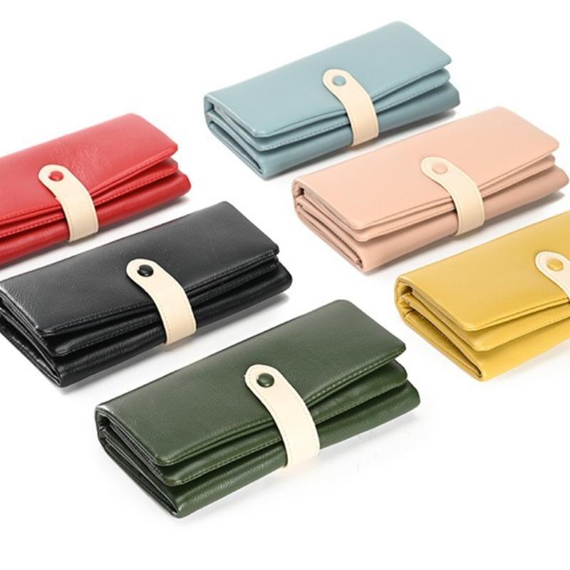 Soft Leather Women Wallet Clutch High Quality Triple Fold Money Large Capacity Female Purse Card Holder