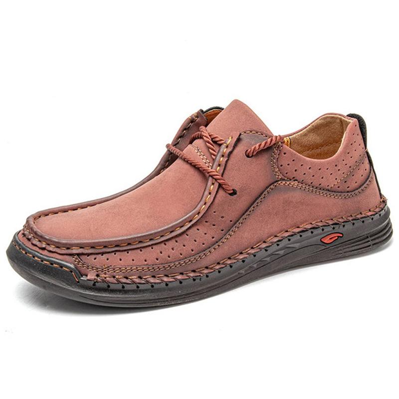 Hand-stitching Leather Shoes Men Casual Sneakers Comfty Driving Shoe Breathable Leather Loafers Men Shoes Design Moccasins