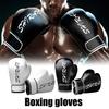 1 Pair Boxing Gloves Faux Leather Professional Training Muay Thai Free Sparring Fighting Heavy Punching Bag Adults Kids Mitts Hands Protector
