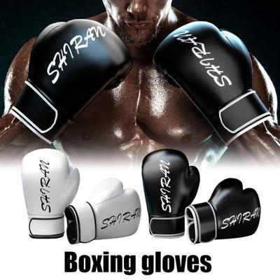 1 Pair Boxing Gloves Faux Leather Professional Training Muay Thai Free Sparring Fighting Heavy Punching Bag Adults Kids Mitts Hands Protector