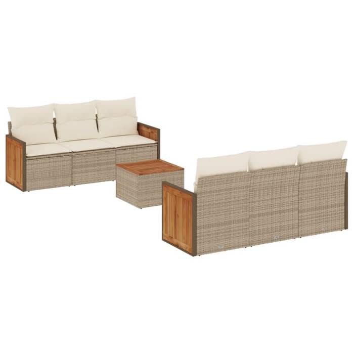 VidaXL Garden Lounge Set with Cushions 7 Pcs, Patio Sofas, Patio Furniture Set, Outdoor Furniture, Beige 3259874