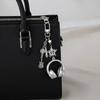 Phone Chain Earphone-shaped Keychain Glitter Microphone Pendant Cool Y2K Guita Pendant  Bag Hanging