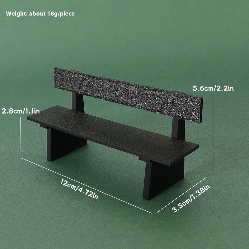 1 Piece Dollhouse Miniature Black Table And Chair Furniture Model Scene Decoration Props Doll House Accessories