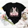 Happy Easter Shirt Cute Easter Bunny Tshirt Graphic Printed Tshirt Women Fashion Daily Life Casual Festival Costumes Cotton Top