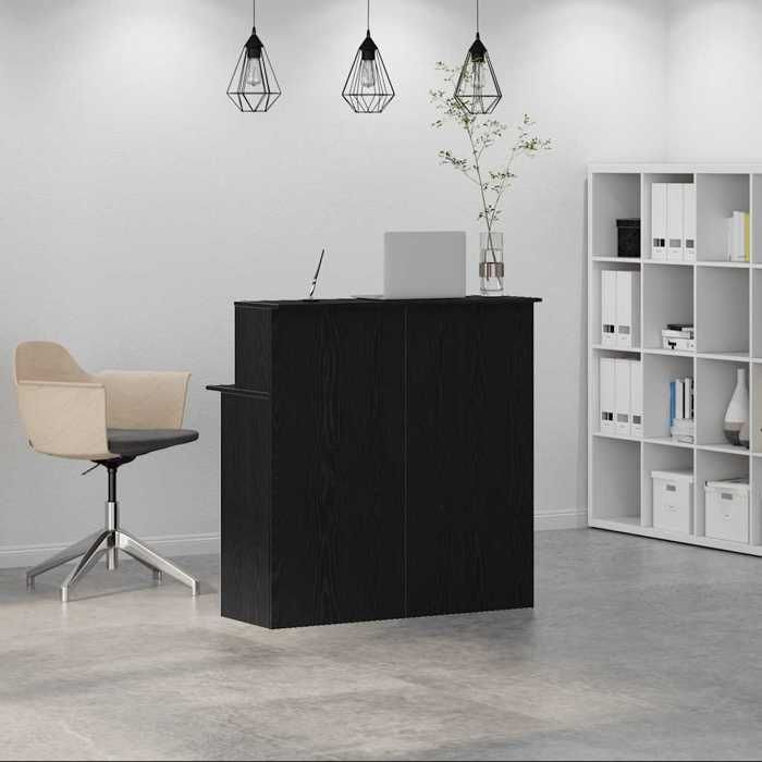VidaXL Black Reception Desk 100x50x103.5 Cm Engineered Wood, Reception Counter, Salon Reception, Counter 859025