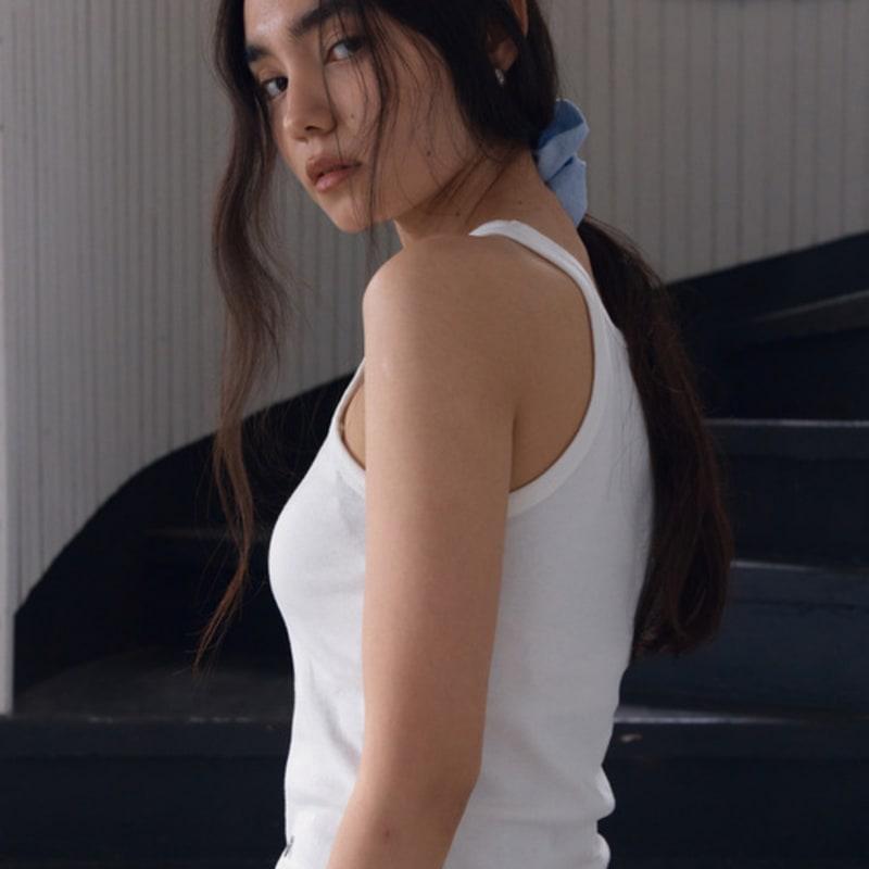 38comeoncommon Soft Dot Scrunchie (Sky Blue)