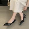 Fashion SUOJIALUN 2025 Spring New Pointed Toe Women Pumps Shoes Pointed Toe Shallow Slip On Boat Shoes Thin Low Heel Dress Pumps