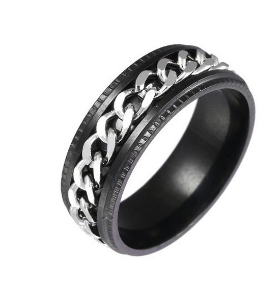 Trendy Titanium Steel Rotating Chain Decompression Ring for Men and Women - Durable, Fade-Resistant, Must-Have Accessory