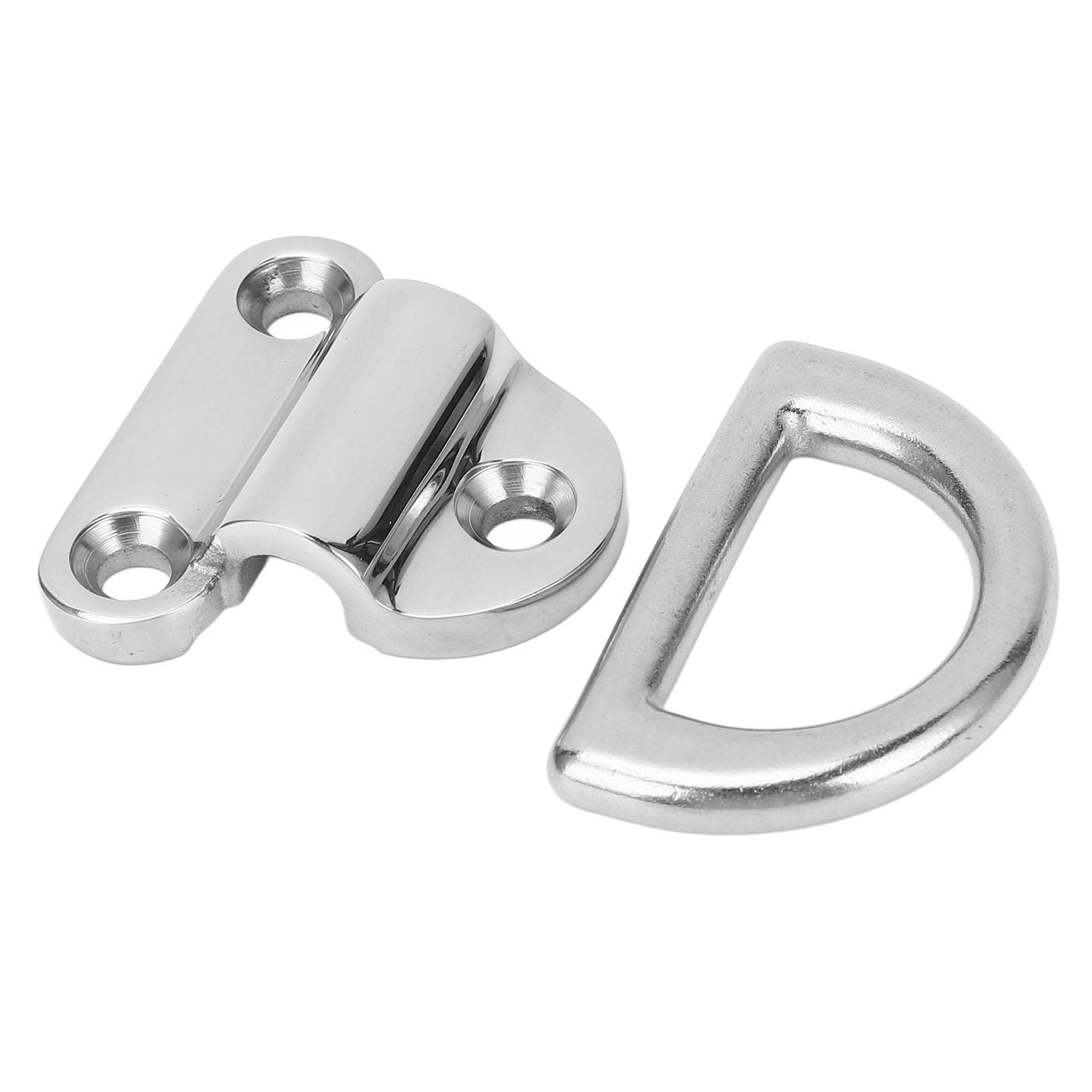 

Folding Pad Eye Stainless Steel 316 Rustproof D Ring Tie Down Pad Eye for Boat Yacht RV Trailer Truck Marine 6mm