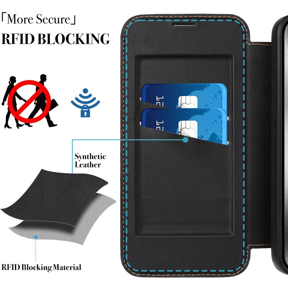 Luxury Wallet Case for iPhone 17 16 15 14 13 Pro Max 16e 16 15 Plus Shockproof Phone Cases with Card Slots RFID Blocking Cover