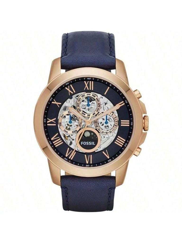 Fossil Ceas de mână bărbătesc Grant Automatic cu auto-înfășurare, curea din piele naturală, mișcare mecanică ME3029