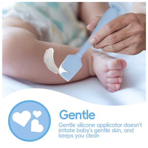 Diaper Cream Spatula with Hygienic Travel Case, 2-Pack, Baby Butt Paste Spatula with Baby Suction Base, Soft Silicone Diaper Rash Cream Applicator, La